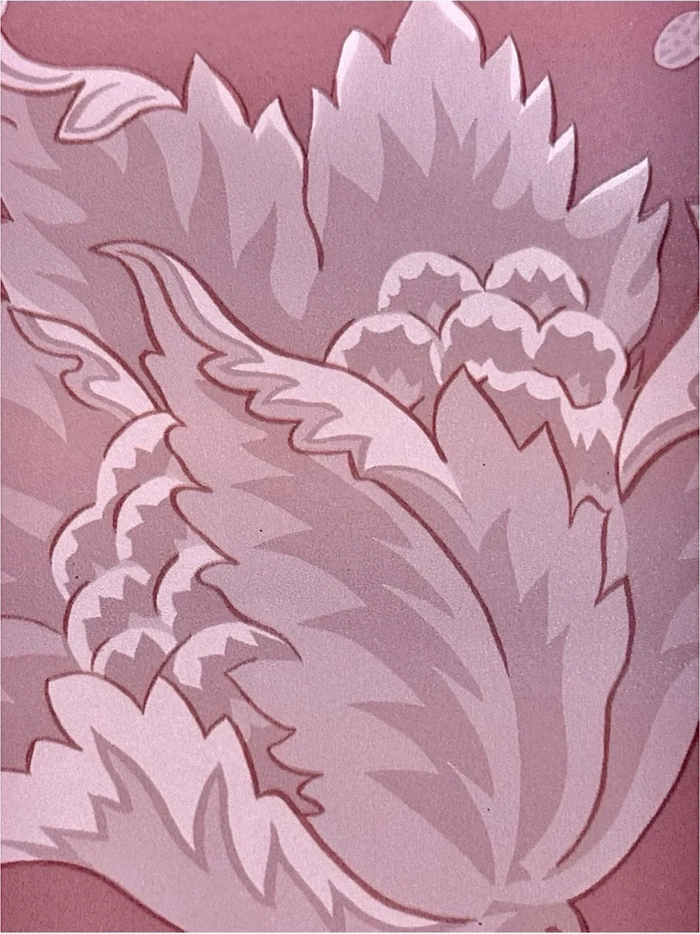 Vintage Floral Design Wallpaper Remnants Monochrome Burgundy Sizes Vary Retro